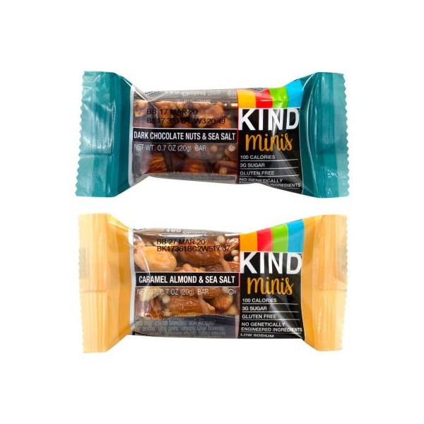 Green Rabbit Holdings KIND Minis Dark Chocolate Nuts & Sea Salt and Caramel Almond & Sea Salt Variety, 0.7 oz, 32 Count 22000799 - main